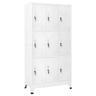 vidaXL Cacifo com 9 compartimentos aço 90x45x180 cm cinzento