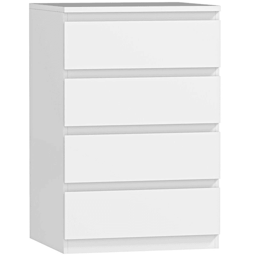 HOMCOM Cómoda com 4 Gavetas com Fecho Suave Cómoda para Quarto Sala de Estar Escritório Estilo Moderno 45x40x68 cm Branco HOMCOM Cómoda com 4 Gavetas com Fecho Suave Cómoda para Quarto Sala de Estar Escritório Estilo Moderno 45x40x68 cm Branco
