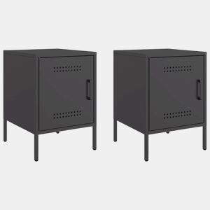 Lote de 2 Mesas De Cabeceira - Mesinhas De Cabeceira 36x39x50,5cm aço preto