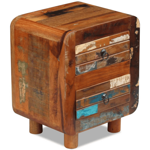 Mesa De Cabeceira - Mesinha De Cabeceira 43x33x51 cm madeira reciclada maciça