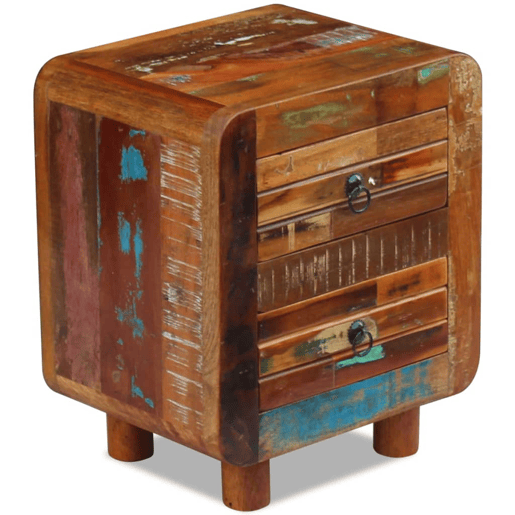 Mesa De Cabeceira - Mesinha De Cabeceira 43x33x51 cm madeira reciclada maciça