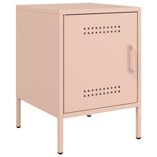Lote de 2 Mesas De Cabeceira - Mesinhas De Cabeceira 36x39x50,5 cm aço rosa