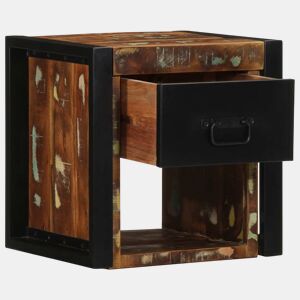 Mesa De Cabeceira - Mesinha De Cabeceira multicor 40x35x40cm madeira maciça recuperada
