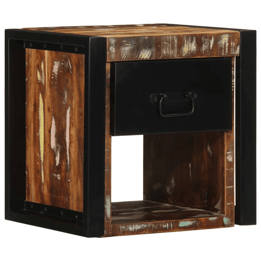 Mesa De Cabeceira - Mesinha De Cabeceira multicor 40x35x40cm madeira maciça recuperada
