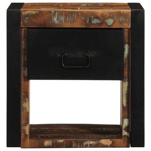 Mesa De Cabeceira - Mesinha De Cabeceira multicor 40x35x40cm madeira maciça recuperada