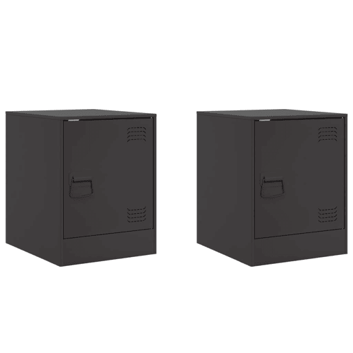 Lote de 2 Mesas De Cabeceira - Mesinhas De Cabeceira 34,5x39x44 cm aço preto