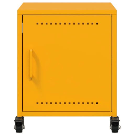 Lote de 2 Mesas De Cabeceira - Mesinhas De Cabeceira 36x39x43,5 cm aço amarelo mostarda