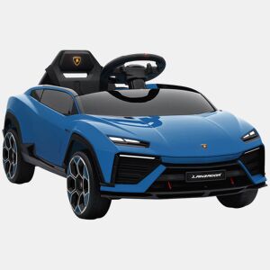 AIYAPLAY Carro Elétrico para Crianças acima de 3 Anos Lamborghini Infantil a Bateria 12V com Controlo Remoto 2,4G Motor Duplo Rodas com Suspensão Portas Estilo Tesoura Faróis Música USB 101,5x49x43 cm Azul