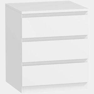 HOMCOM Cómoda com 3 Gavetas com Fecho Suave Cómoda para Quarto Sala de Estar Escritório Estilo Moderno 45x40x52,8 cm Branco