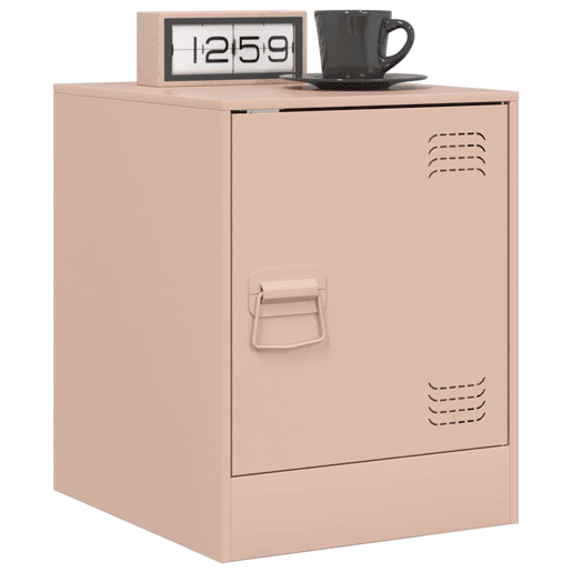 Lote de 2 Mesas De Cabeceira - Mesinhas De Cabeceira 34,5x39x44 cm aço rosa