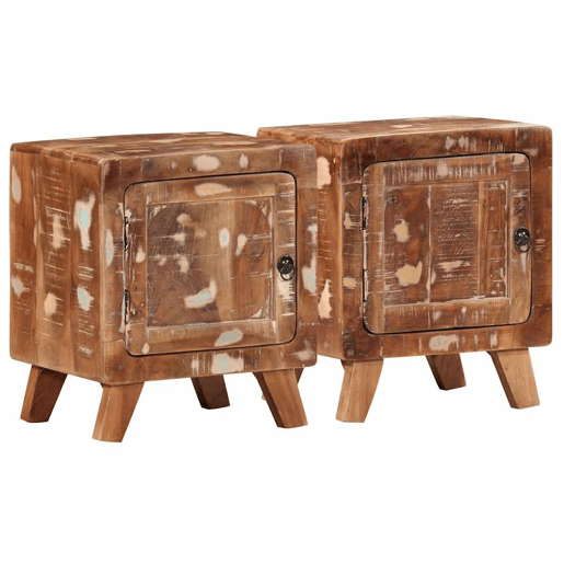 Lote de 2 Mesas De Cabeceira Mesinhas De Cabeceira - 40x32x46 cm madeira recuperada maciça Lote de 2 Mesas De Cabeceira Mesinhas De Cabeceira - 40x32x46 cm madeira recuperada maciça