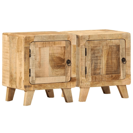 Lote de 2 Mesas De Cabeceira Mesinhas De Cabeceira - 40x32x46 cm mangueira áspera maciça Lote de 2 Mesas De Cabeceira Mesinhas De Cabeceira - 40x32x46 cm mangueira áspera maciça