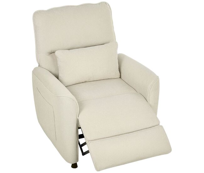Homcom sillón relax reclinable eléctrico, con calor lumbar y masaje vibración, sillón masaje relax, motor silencioso, función de memoria, bolsillos laterales, almohada, control remoto con usb, crema