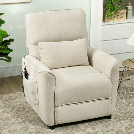 HOMCOM Poltrona de Massagem Relax com Aquecimento Lombar e Massagem por Vibração Poltrona Reclinável Elétrica Motor Silencioso Função de Memória Bolsos Laterais Controle Remoto 88x93x102 cm Creme HOMCOM Poltrona de Massagem Relax com Aquecimento Lombar e Massagem por Vibração Poltrona Reclinável Elétrica Motor Silencioso Função de Memória Bolsos Laterais Controle Remoto 88x93x102 cm Creme
