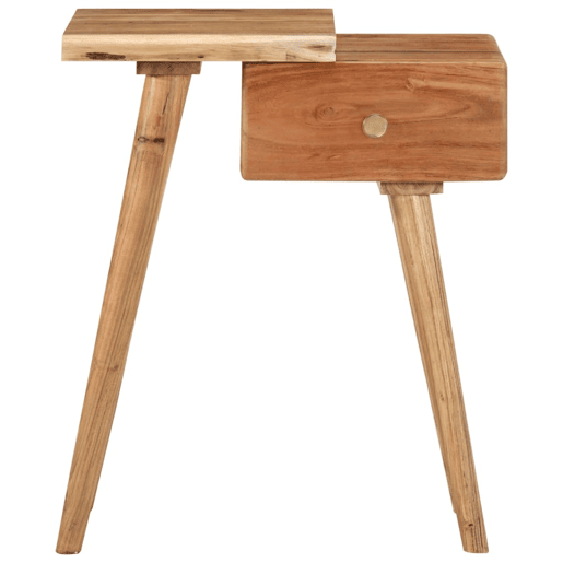 Mesa De Cabeceira - Mesinha De Cabeceira em madeira de acácia maciça 45x32x55 cm
