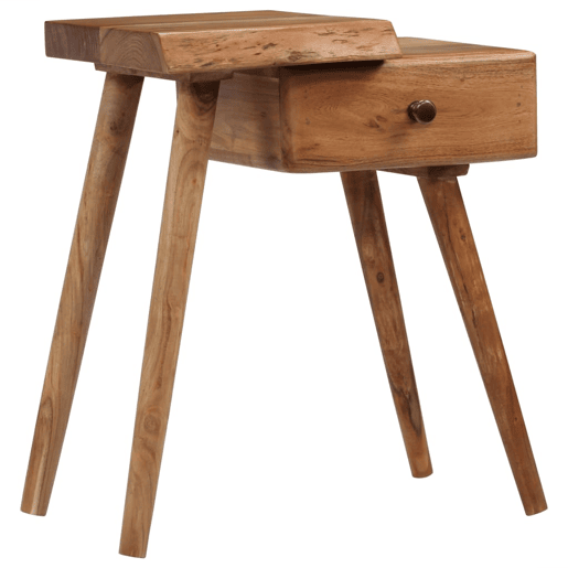 Mesa De Cabeceira - Mesinha De Cabeceira em madeira de acácia maciça 45x32x55 cm