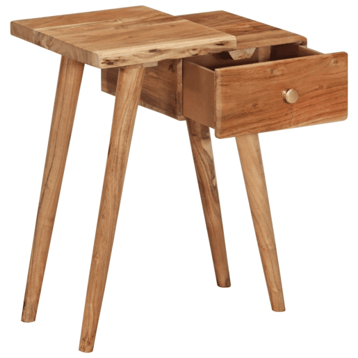 Mesa De Cabeceira - Mesinha De Cabeceira em madeira de acácia maciça 45x32x55 cm