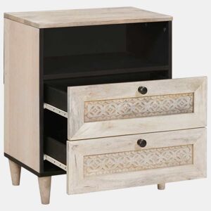 Mesa De Cabeceira - Mesinha De Cabeceira com gaveta Bege 50 x 33 x 60 cm