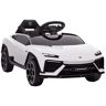 AIYAPLAY Carro Elétrico para Crianças acima de 3 Anos Lamborghini Infantil a Bateria 12V com Controlo Remoto 2,4G Motor Duplo Rodas com Suspensão Portas Estilo Tesoura Faróis Música USB 101,5x49x43 cm Branco