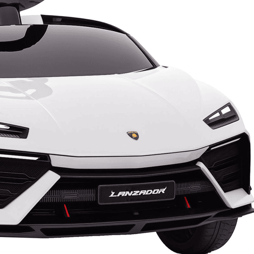 AIYAPLAY Carro Elétrico para Crianças acima de 3 Anos Lamborghini Infantil a Bateria 12V com Controlo Remoto 2,4G Motor Duplo Rodas com Suspensão Portas Estilo Tesoura Faróis Música USB 101,5x49x43 cm Branco