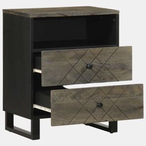 Mesa De Cabeceira - Mesinha De Cabeceira preto 50x33x62 cm madeira de mangueira maciça