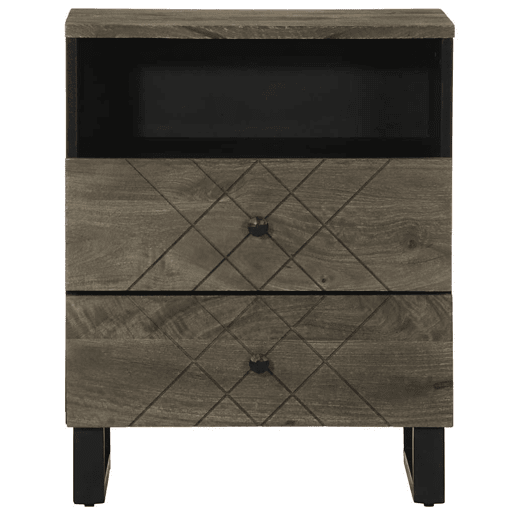 Mesa De Cabeceira - Mesinha De Cabeceira preto 50x33x62 cm madeira de mangueira maciça Mesa De Cabeceira - Mesinha De Cabeceira preto 50x33x62 cm madeira de mangueira maciça