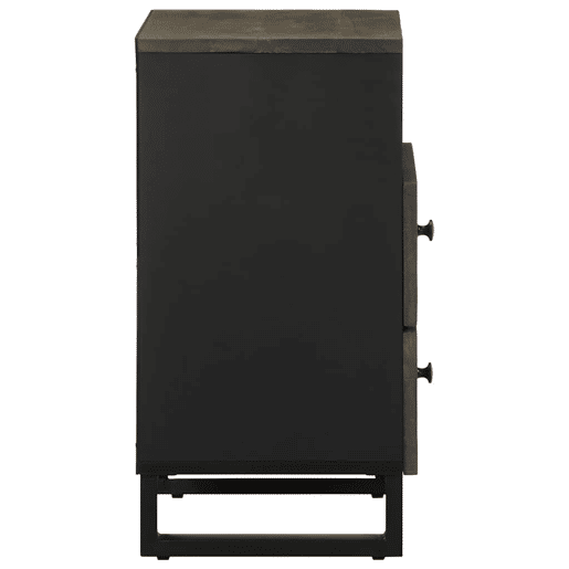 Mesa De Cabeceira - Mesinha De Cabeceira preto 50x33x62 cm madeira de mangueira maciça Mesa De Cabeceira - Mesinha De Cabeceira preto 50x33x62 cm madeira de mangueira maciça