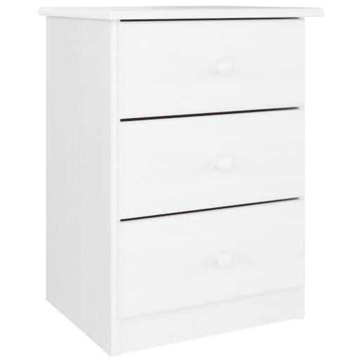 Mesa De Cabeceira - Mesinha De Cabeceira 41x35x55,5 cm pinho maciço branco Mesa De Cabeceira - Mesinha De Cabeceira 41x35x55,5 cm pinho maciço branco