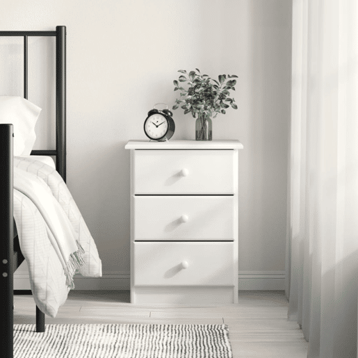 Mesa De Cabeceira - Mesinha De Cabeceira 41x35x55,5 cm pinho maciço branco Mesa De Cabeceira - Mesinha De Cabeceira 41x35x55,5 cm pinho maciço branco