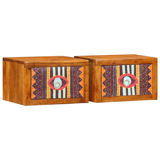Lote de 2 Mesa De Cabeceira - Mesinha De Cabeceira com gaveta Castanho 35 x 30 x 22 cm Lote de 2 Mesa De Cabeceira - Mesinha De Cabeceira com gaveta Castanho 35 x 30 x 22 cm