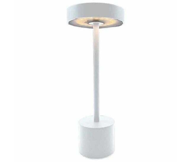 Lámpara de mesa lumisky roby white blanco aluminio