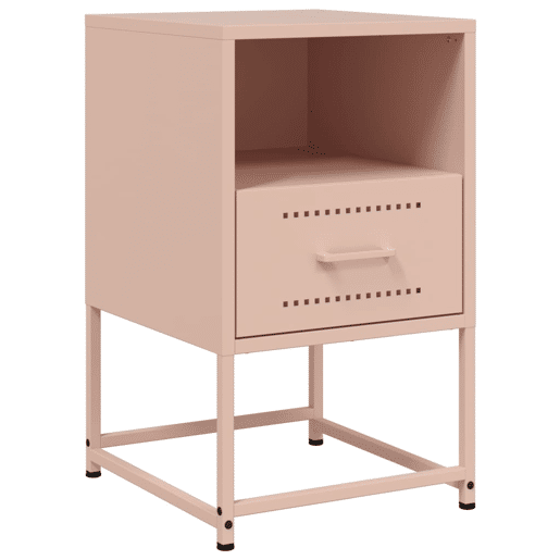 Lote de 2 Mesas De Cabeceira - Mesinhas De Cabeceira 36x39x60,5 cm aço rosa