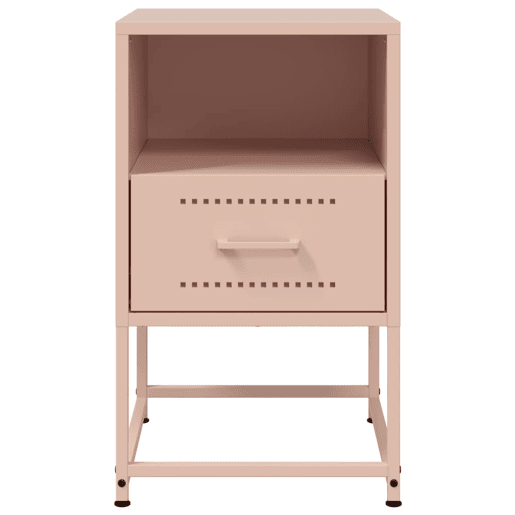 Lote de 2 Mesas De Cabeceira - Mesinhas De Cabeceira 36x39x60,5 cm aço rosa