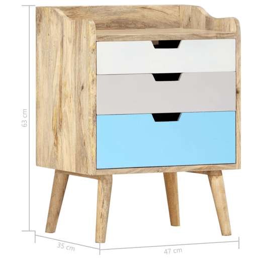 Mesa De Cabeceira - Mesinha De Cabeceira 47x35x63 cm madeira de mangueira maciça