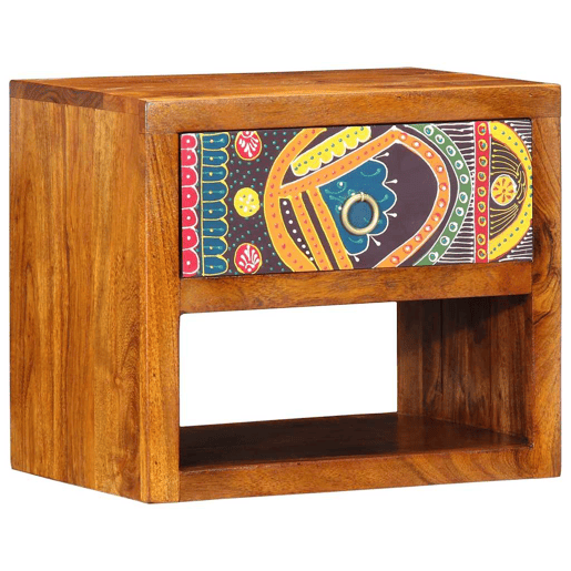 Lote de 2 Mesa De Cabeceira - Mesinha De Cabeceira com gaveta Castanho 40 x 35 x 35 cm
