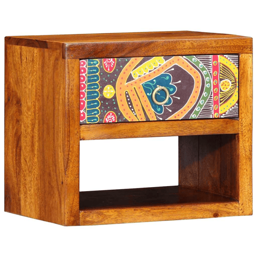 Lote de 2 Mesa De Cabeceira - Mesinha De Cabeceira com gaveta Castanho 40 x 35 x 35 cm