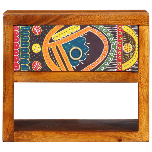 Lote de 2 Mesa De Cabeceira - Mesinha De Cabeceira com gaveta Castanho 40 x 35 x 35 cm