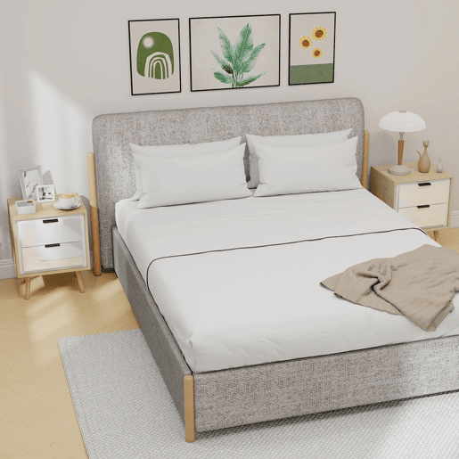 HOMCOM Conjunto de 2 Mesas de Cabeceira Modernas com 2 Gavetas de Deslizamento Silencioso Pés de Madeira para Quarto Sala de Estar 40x35x50 cm Branco Brilhante e Carvalho HOMCOM Conjunto de 2 Mesas de Cabeceira Modernas com 2 Gavetas de Deslizamento Silencioso Pés de Madeira para Quarto Sala de Estar 40x35x50 cm Branco Brilhante e Carvalho