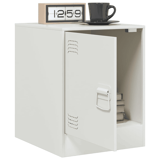 Lote de 2 Mesas De Cabeceira - Mesinhas De Cabeceira 34,5x39x44 cm aço branco