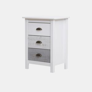 Mesa de cabeceira Ocean 3 gavetas Blanco - Vintage Colors 46 x 65 x 35 cm