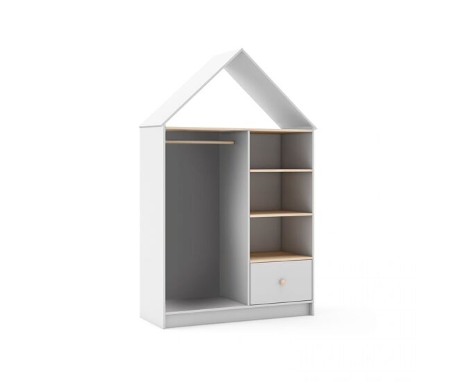 Armario vestidor juvenil en blanco y oak soft 110x180 cm misty cloud blanco - oak soft 110 x 180 x 45 cm