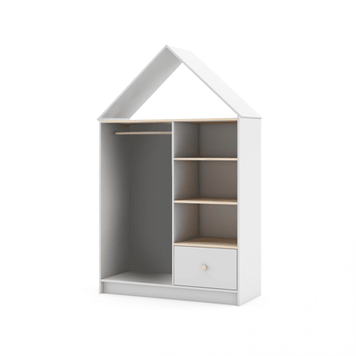 Roupeiro para jovens Misty Cloud Blanco mate - Oak 110 x 180 x 45 cm