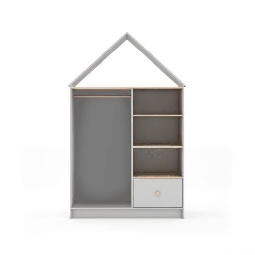 Roupeiro para jovens Misty Cloud Blanco mate - Oak 110 x 180 x 45 cm