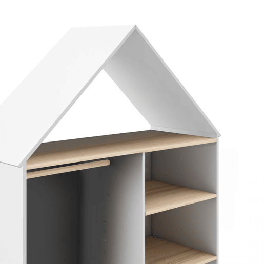Roupeiro para jovens Misty Cloud Blanco mate - Oak 110 x 180 x 45 cm
