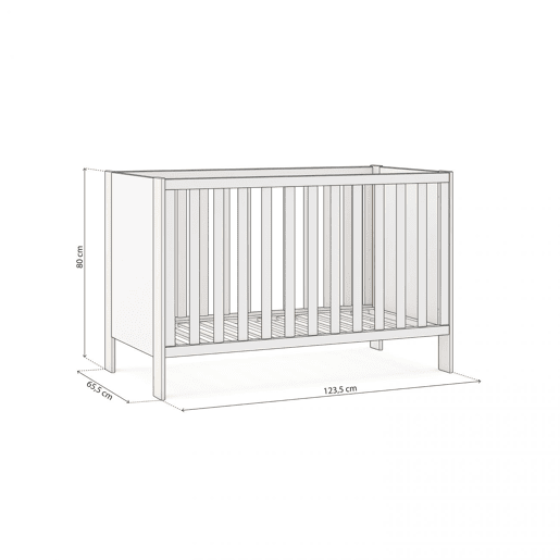 Berço Misty Breeze Blanco mate - Oak 123,2 x 80 x 65,5 cm