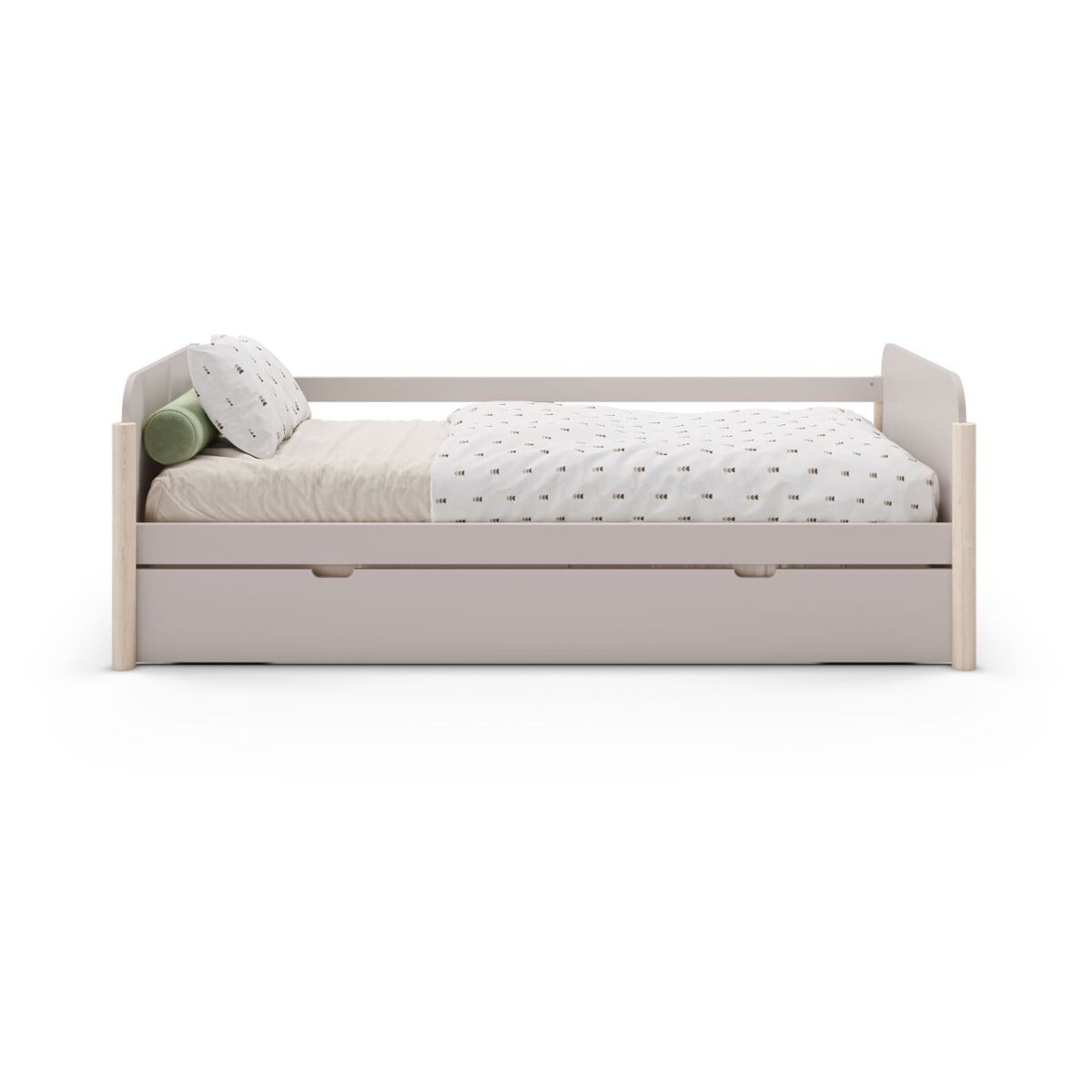 Cama doble juvenil misty dawn beige - oak soft 198,5 x 68 x 105 cm