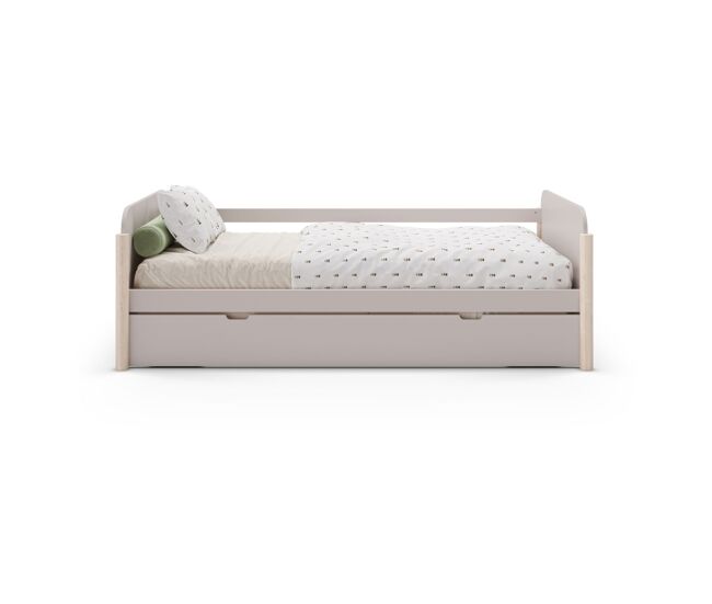 Cama doble juvenil misty dawn beige - oak soft 198,5 x 68 x 105 cm