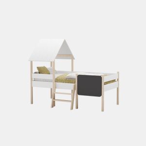 Cama da cabana de Mokibed Blanco mate - Oak 202 x 150 x 110 cm