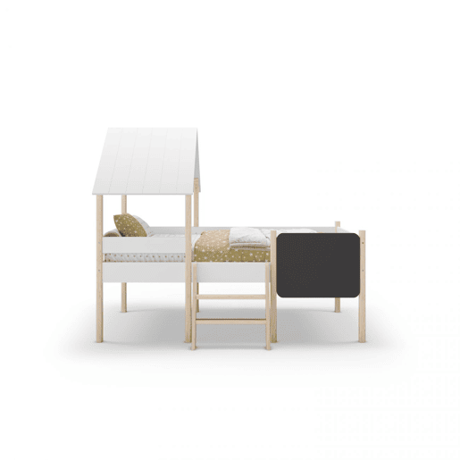 Cama da cabana de Mokibed Blanco mate - Oak 202 x 150 x 110 cm