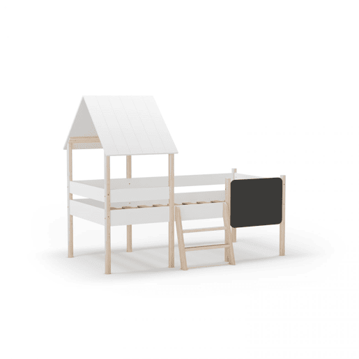 Cama da cabana de Mokibed Blanco mate - Oak 202 x 150 x 110 cm
